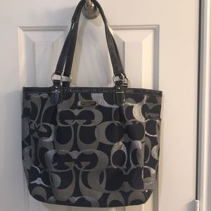 Coach signature navy tote